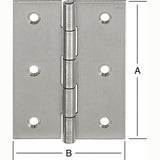 Balama semi-lata pentru usa, din inox, 50 x 39 x 1.0 mm, VORMANN - sefira.ro