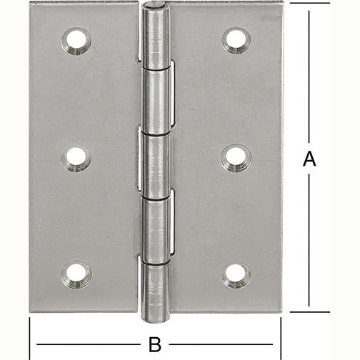 Balama semi-lata pentru usa, din inox, 50 x 39 x 1.0 mm, VORMANN - sefira.ro