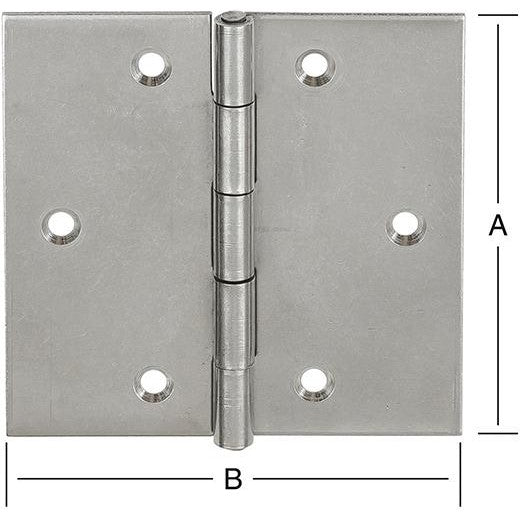 Balama patrata pentru usi, inox, 70 x 70 x 1.2 mm, fixare cu 6 suruburi Ø 3.5 mm, VORMANN - sefira.ro
