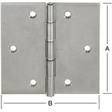 Balama patrata pentru usi, inox, 70 x 70 x 1.2 mm, fixare cu 6 suruburi Ø 3.5 mm, VORMANN - sefira.ro