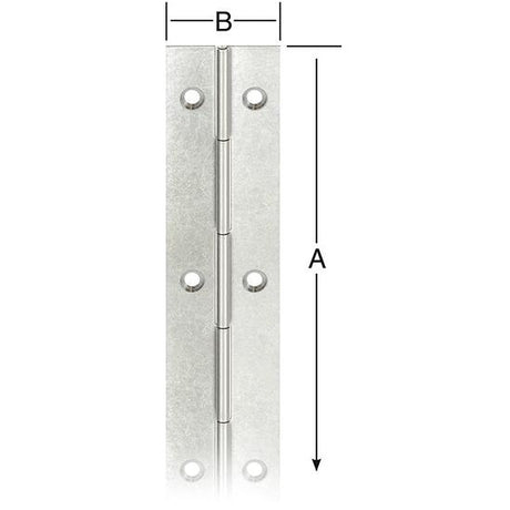 Balama tip pian pentru mobilier, otel, placat cu nichel, 2040 x 32 x 0.7 mm, VORMANN - sefira.ro