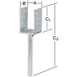 Papuc suport, forma de U, 115/315 x 70 x 4.5 mm, fixare cu surub Ø 20 mm, VORMANN - sefira.ro