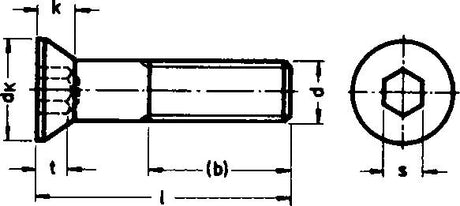 Surub hexagonal cu cap inecat, DIN7991-8.8, M4x12 mm, E-NORM - sefira.ro