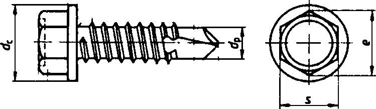 Surub cap hexagonal autoforant 3,5x16 mm, DIN 7504, forma K, galvanizat, zincat, E-NORM - sefira.ro