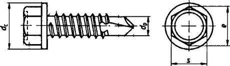 Surub cap hexagonal autoforant 3,5x16 mm, DIN 7504, forma K, galvanizat, zincat, E-NORM - sefira.ro