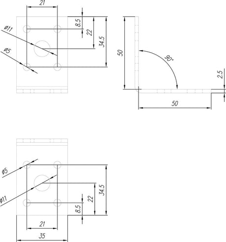 Winkelver. o. Sicke 50x50x35x2,5mm - sefira.ro