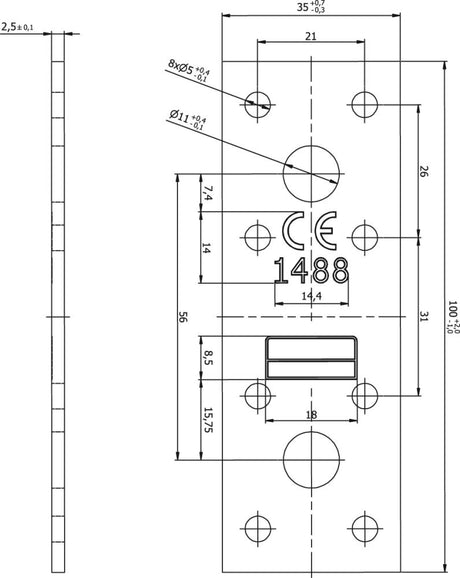 Flachverbinder 100x35x2,5 mm - sefira.ro