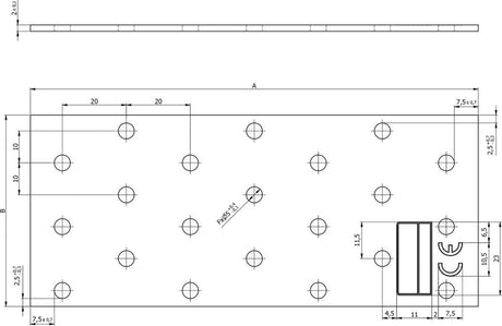 Lochplatte 100x40x2,0 mm - sefira.ro