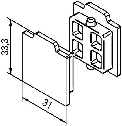 Pereche de capace de acoperire HELM 53/73, aluminiu, pentru sina de ghidare, WOELM - sefira.ro