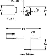2999 Broasca cilindrica pentru usi din sticla, chr.alama.mat - sefira.ro