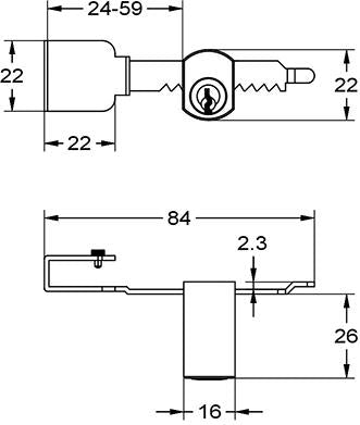 2999 Broasca cilindrica pentru usi din sticla, chr.alama.mat - sefira.ro