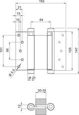 Balama pentru usi batante Nr.29, inox, pentru usi cu greutate max. 15kg, DENI - sefira.ro