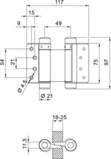 Balama pentru usi batante Nr.29, inox, pentru usi cu greutate max. 15kg, DENI - sefira.ro