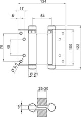 Balama pentru usi batante Nr.29, otel, zincat, pentru usi cu greutate max. 15kg, DENI - sefira.ro