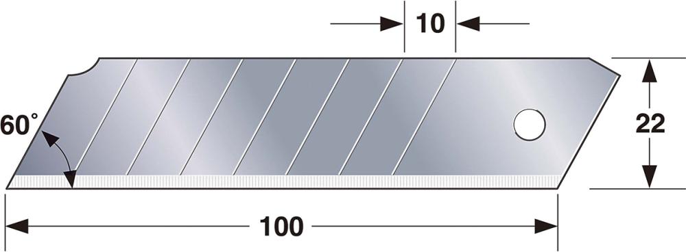 Lama pentru cutter CB62H, 22 mm, 7 segmente, 10 bucati, TAJIMA - sefira.ro