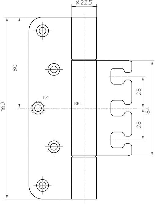 Balama pentru sarcini grele VX 7729/160, inox, 160 x 22.5mm, stift 10mm, SIMONSWERK - sefira.ro