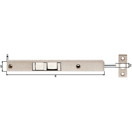 Ax patrat tubular cu bucla, 200 x 17 x 12mm, bolt Ø 7.5 mm, ALBERTS - sefira.ro