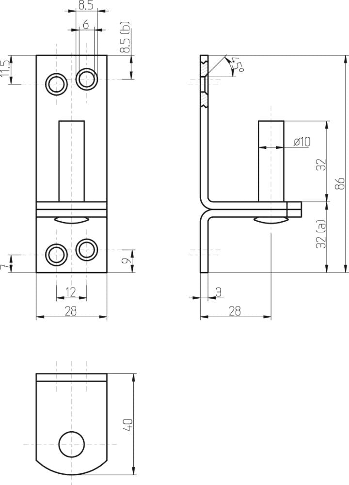 Balama DII, ax de 10 mm, distanta intre placa si ax 20 mm, POLLMANN - sefira.ro