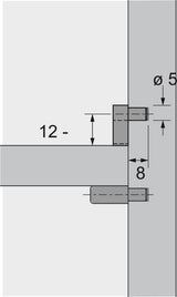 Suport raft, ø 5 mm, plastic transparent, HETTICH - sefira.ro