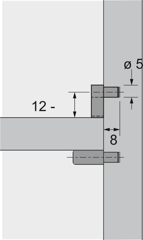 Suport raft, ø 5 mm, plastic transparent, HETTICH - sefira.ro