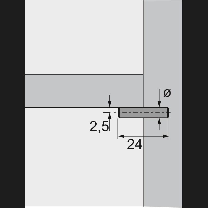 Suporturi pentru rafturi incorporabile, Ø 5mm, HETTICH - sefira.ro