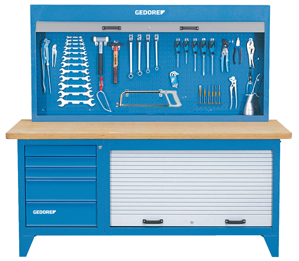 Workbench, furniture, 985x1100x630mm, 30mm thick top, 8 drawers, GEDORE