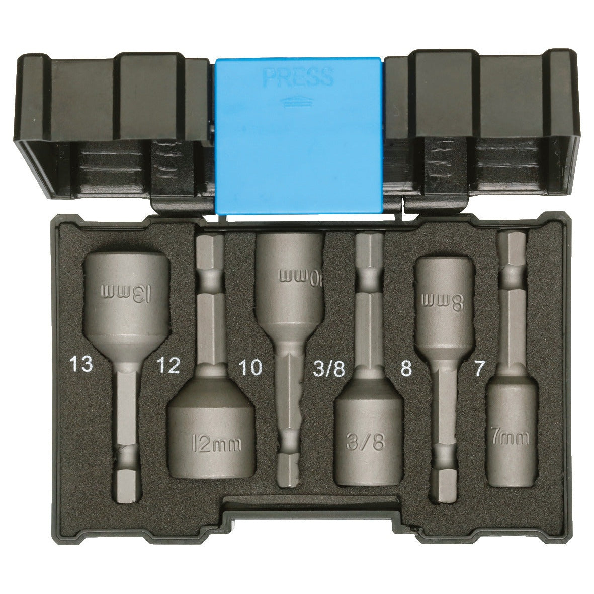 Set tubulare 1/4" cu prindere bit, pentru masina, 7; 8; 10; 12; 13; 3/8", 6 piese, Nr. 666-006, GEDORE - sefira.ro