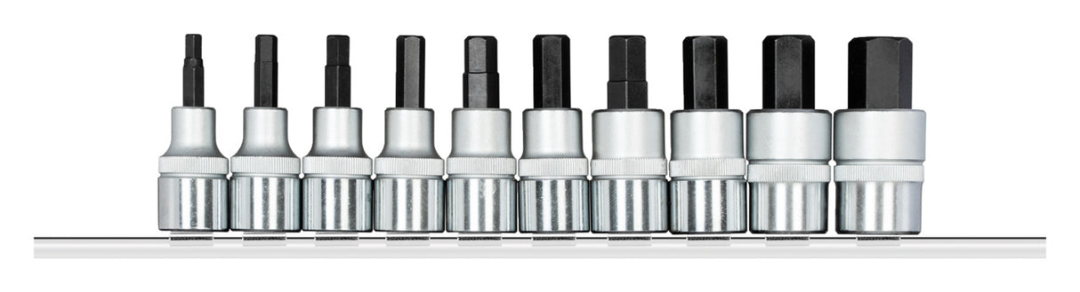 Set tubulare bit 1/2", pentru suruburi cu interior 6 canturi, 5 - 19 mm, 10 piese, R62558110, GEDORE RED - sefira.ro