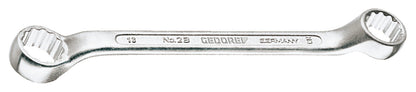 Double ring wrench with elbow, dimensions 6 x 7 mm, length 165 mm, DIN838, HAZET