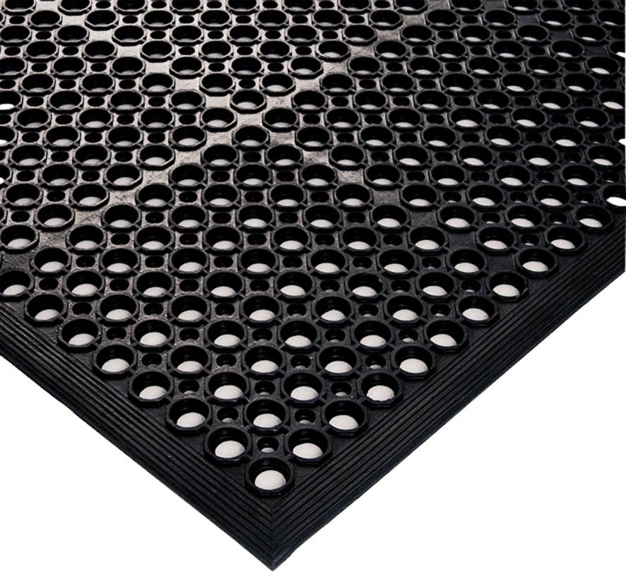 NBR/SBR workplace ring mat, black 13mm, 1520x910mm oil resistant