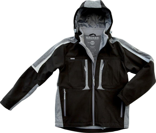 Jacheta softshell Proaktiv, marimea S, negru/gri, EXCESS