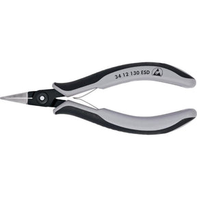 Cleste de prindere ESD, de precizie, pentru electronisti, 130mm, bacuri 21.9mm, 34 12 130 ESD, KNIPEX - sefira.ro