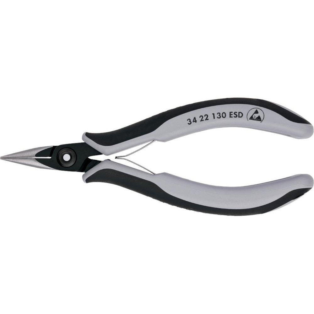 Cleste de prindere ESD, de precizie, pentru electronisti, 130mm, bacuri 22.7mm, 34 22 130 ESD, KNIPEX - sefira.ro