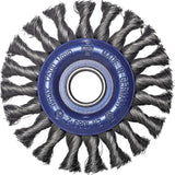 Perie de sarma din otel, rotunda, diam.115mm, sarma 0,5mm rasucita, prindere 22,23mm, OSBORN - sefira.ro