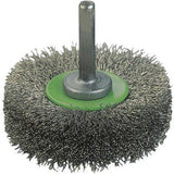 Perie de sarma din inox, rotunda, cu coada 6mm, diam.50mm, sarma 0,2mm ondulata, OSBORN - sefira.ro