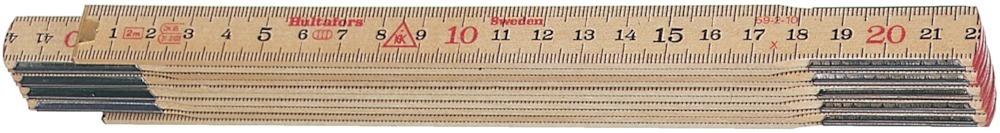 Rigla pliabila din lemn nr. 59-2-10 (metru suedez), 2mx17mm, 10 segmente, HULTAFORS