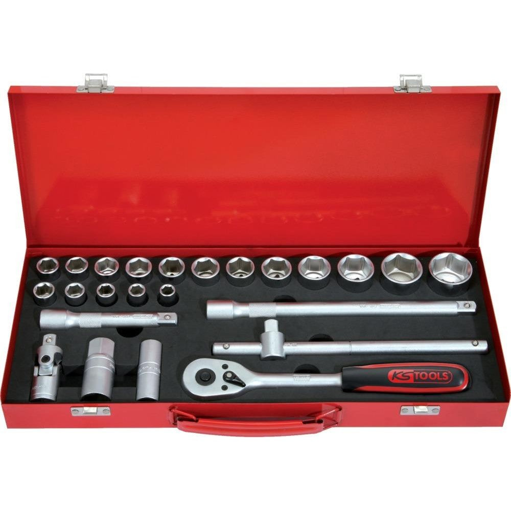 Set chei tubulare 1/2", antrenor cu clichet, Nr. 917.4024, 24 piese, KS TOOLS - sefira.ro