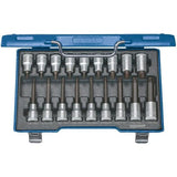 Set tubulare bit 1/2", T20 - T60, pentru suruburi TORX® interior, 18 bucati, Nr. ITX 19 LKP, GEDORE - sefira.ro