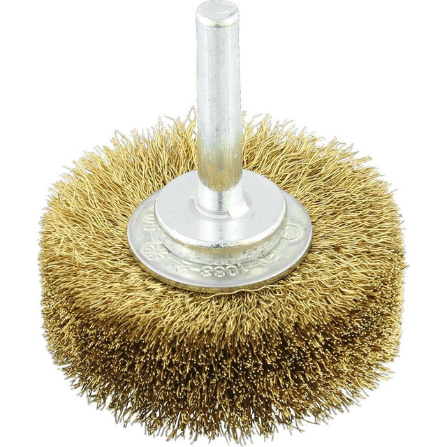 Perie de sarma din alama, rotunda, cu coada 6mm, diam.40mm, sarma 0.2mm ondulata, OSBORN - sefira.ro