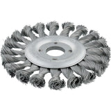 Perie de sarma din inox, rotunda, diam.115mm, sarma 0,5mm ondulata, prindere 22,2mm, OSBORN - sefira.ro