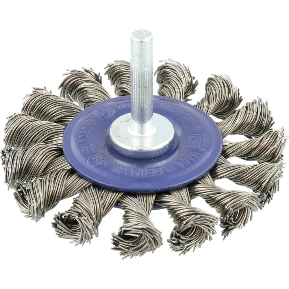 Perie de sarma din otel, rotunda, cu coada 6mm, diam.75mm, sarma 0,5mm rasucita, OSBORN - sefira.ro