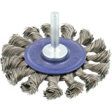 Perie de sarma din otel, rotunda, cu coada 6mm, diam.75mm, sarma 0,5mm rasucita, OSBORN - sefira.ro