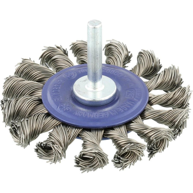 Perie de sarma din otel, rotunda, cu coada 6mm, diam.75mm, sarma 0,5mm rasucita, OSBORN - sefira.ro