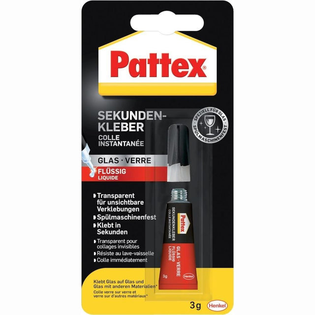 Pattex Superglue Glas, pentru sticla, lichid, tub 3g, PATTEX® - sefira.ro