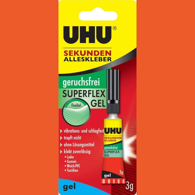 Adeziv Super Glue Gel Universal instant SUPERFLEX, inodor, 3g, 45565, UHU - sefira.ro