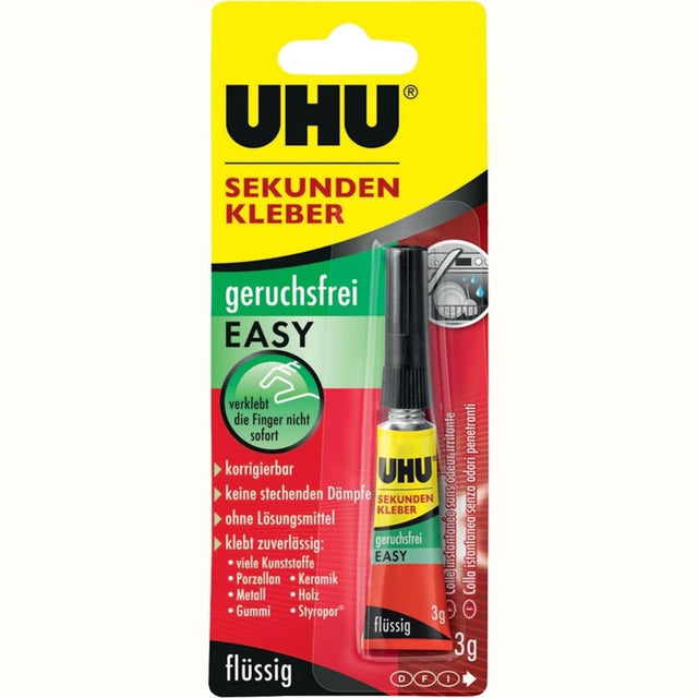 Adeziv Super Glue Universal EASY instant, inodor, 3g, 46130, UHU - sefira.ro