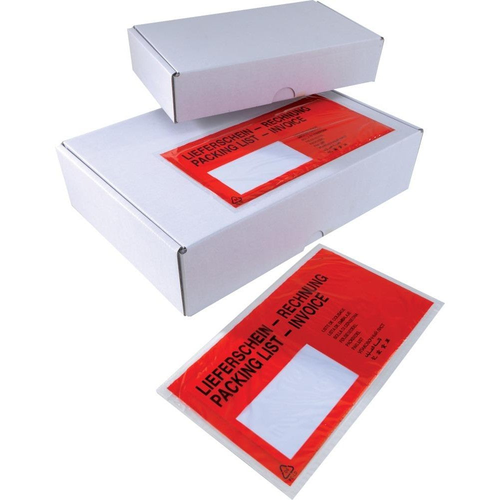 Plic autoadeziv port document, 175 x 140 mm, C6, cu imprint "Lieferschein – Rechnung", 1000 buc - sefira.ro