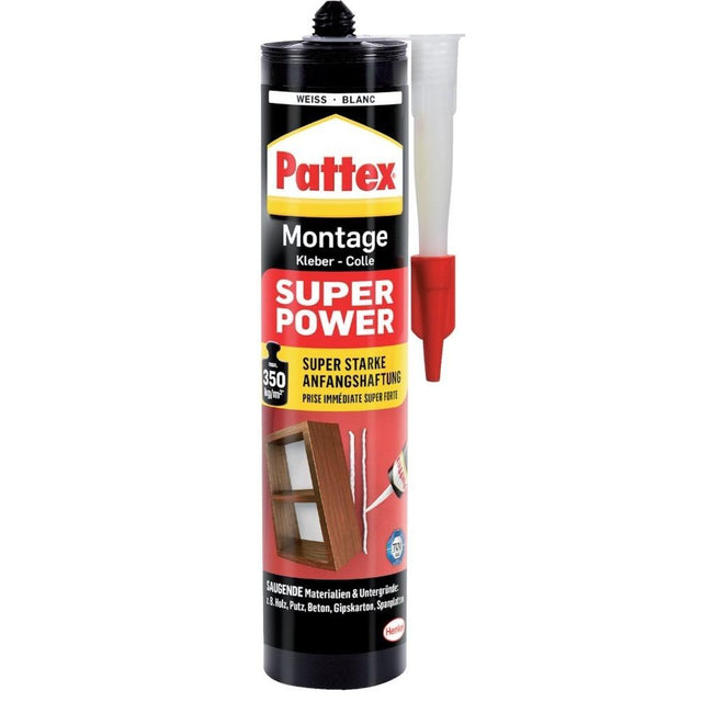Adeziv de asamblare Pattex Montage Super Power, cartus 370g, alb, PATTEX® - sefira.ro