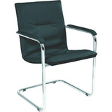 Scaun vizitator model RUMBA, cu cotiere, imitatie de piele, sezut 430 x 490 mm, inaltime 485 mm, 2 bucati - sefira.ro