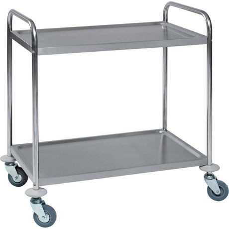 Carucior de servire cu 2 etaje, 825 x 500 mm, din otel inoxidabil - sefira.ro